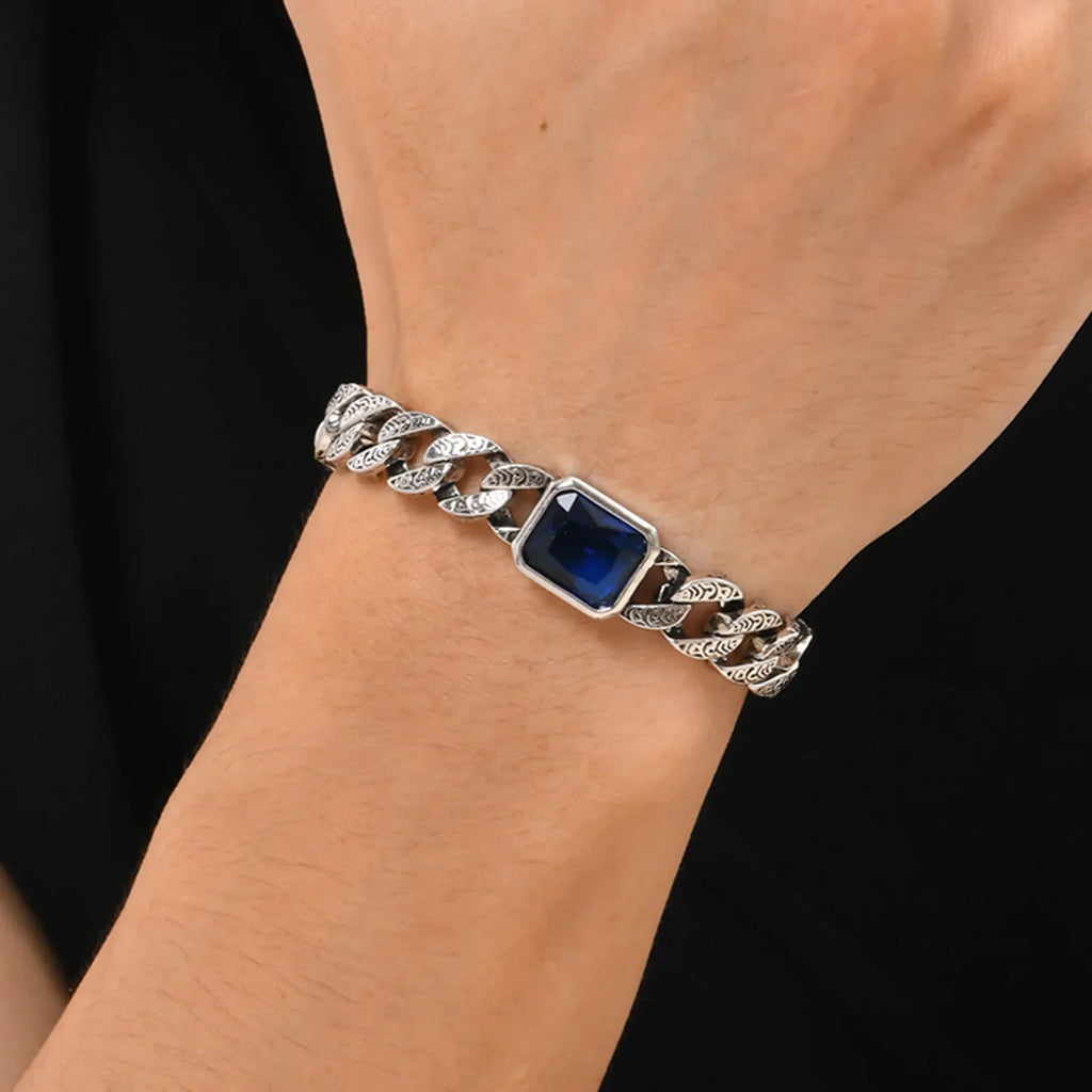 צמיד קובני עם שיבוץ אבן- Mateo