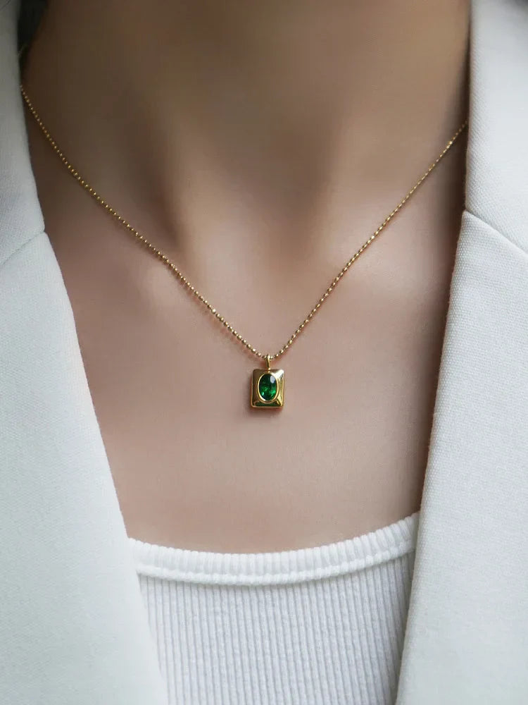 שרשרת  אמרלד ירוק