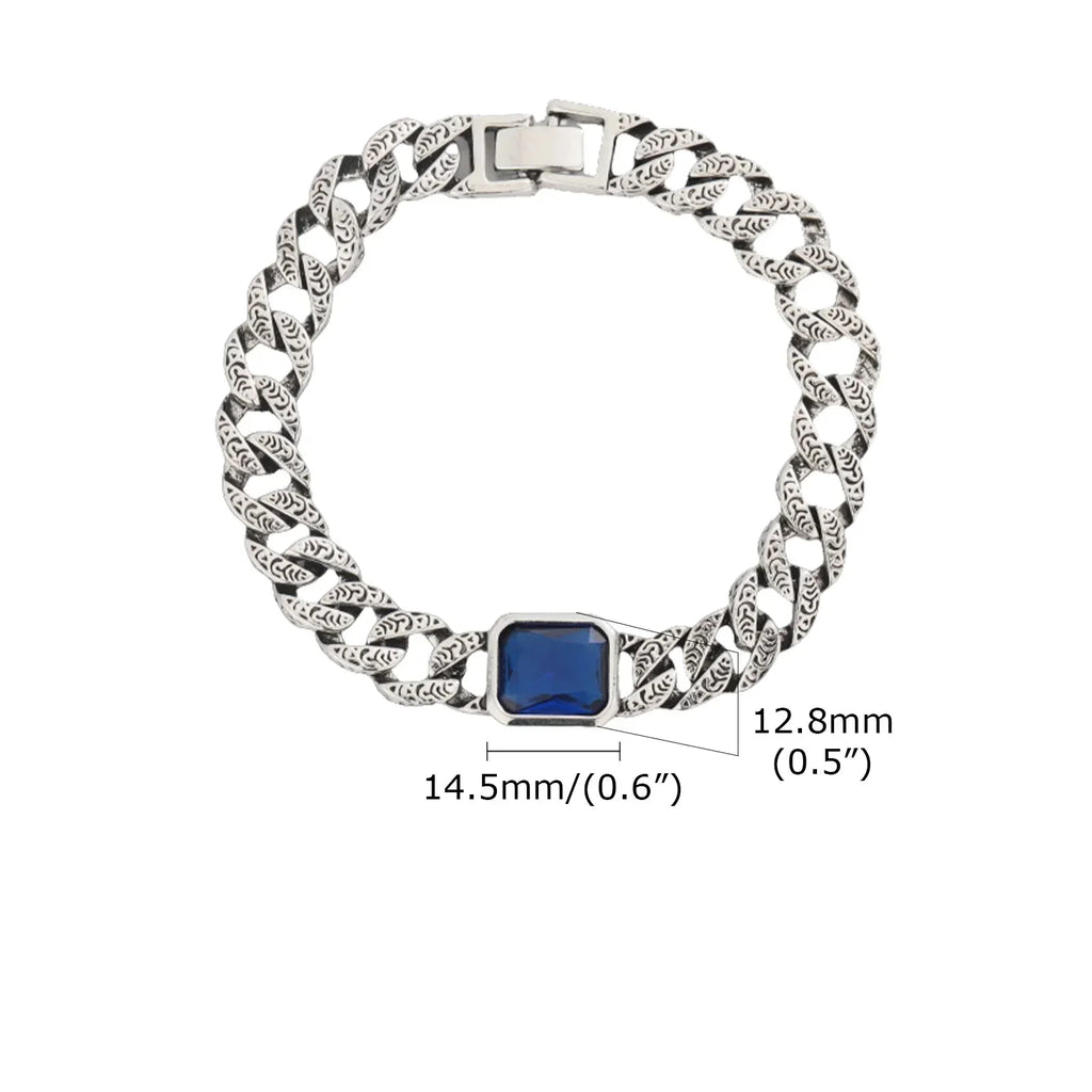 צמיד קובני עם שיבוץ אבן- Mateo