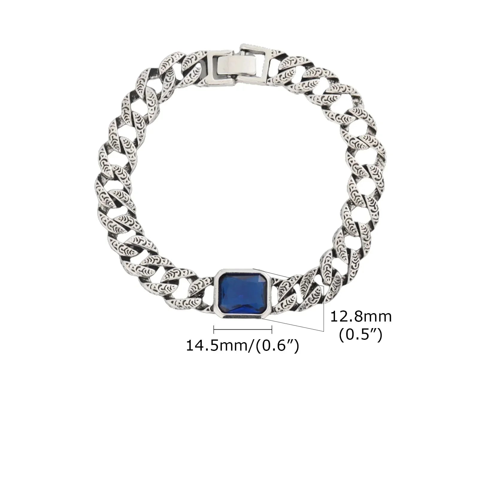 צמיד קובני עם שיבוץ אבן- Mateo