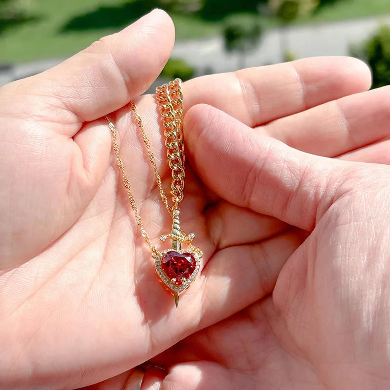 שרשרת 2 חלקים - לב